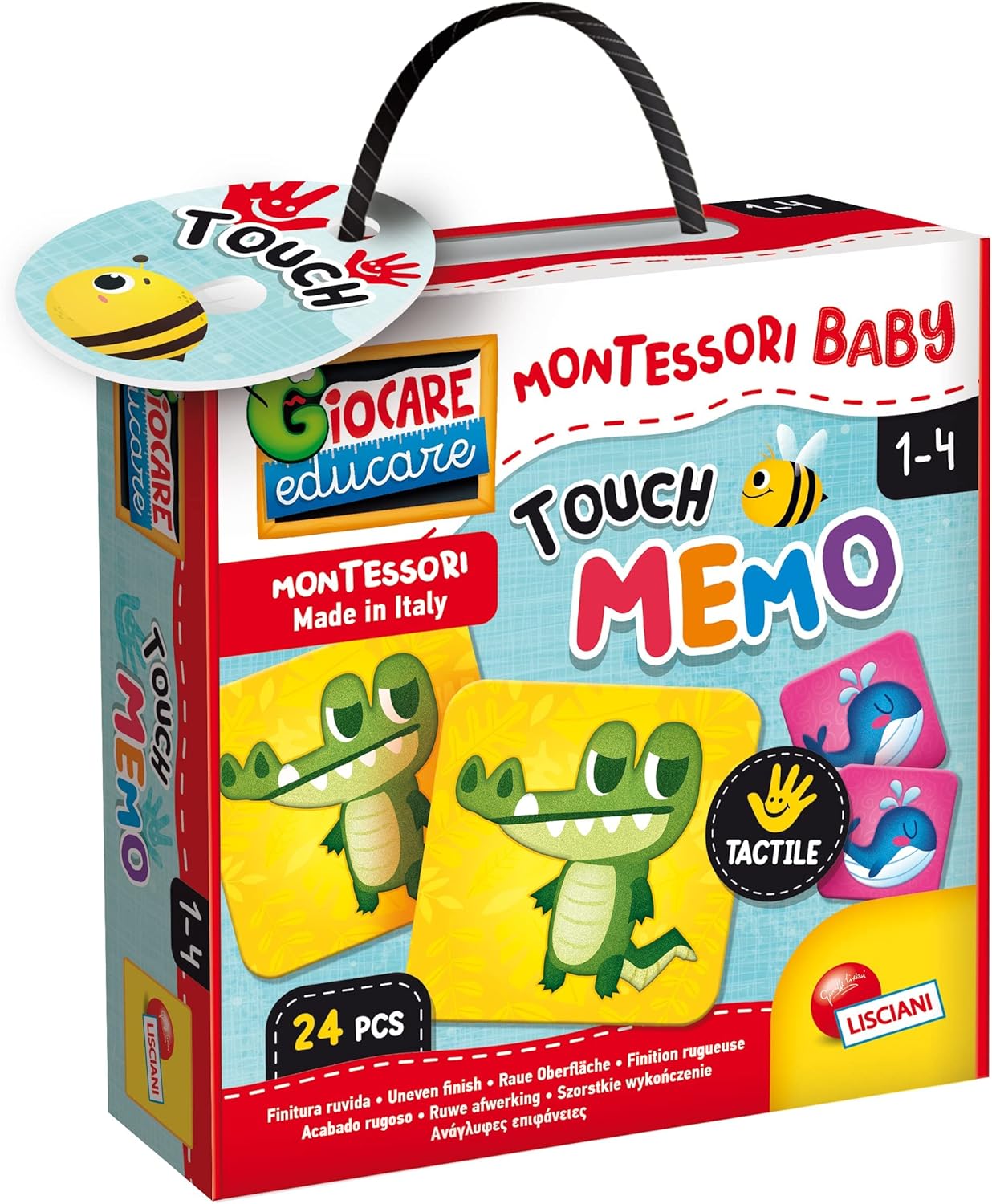 LISCIANI 92703 MONTESSORI BABY Touch Memo Lernspiel Pärchenspiel Kartenspiel Konzentrationsspiel Merkspiel Paare-Spiel Sinnesentwicklung Autonomie Gedächtnis