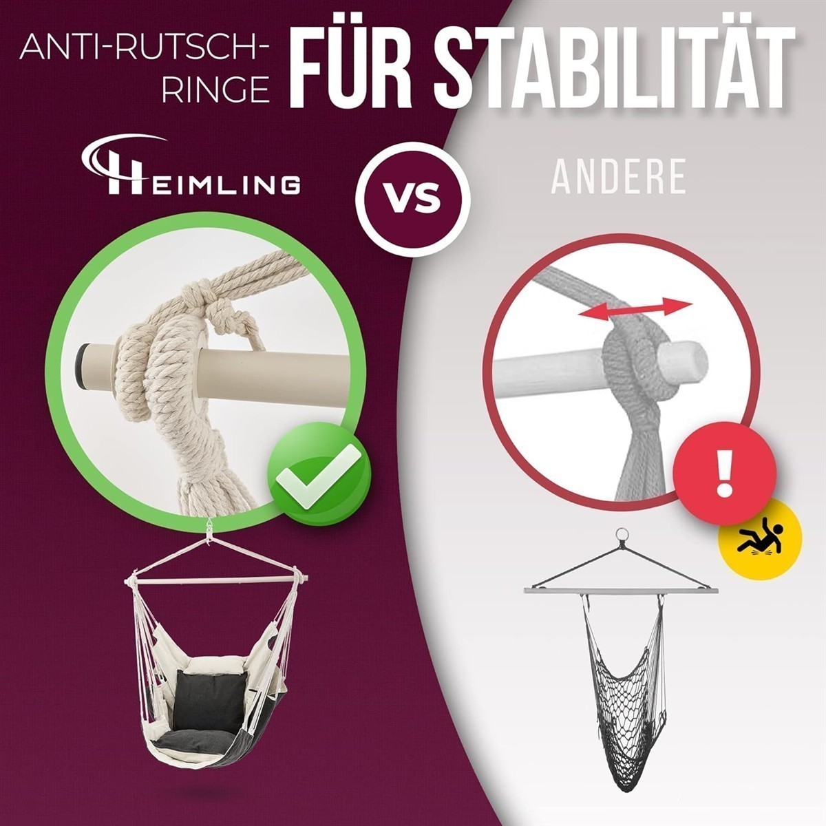 Seilknoten, Türanker, Hängemattenstuhl, Seil, Aufhängung