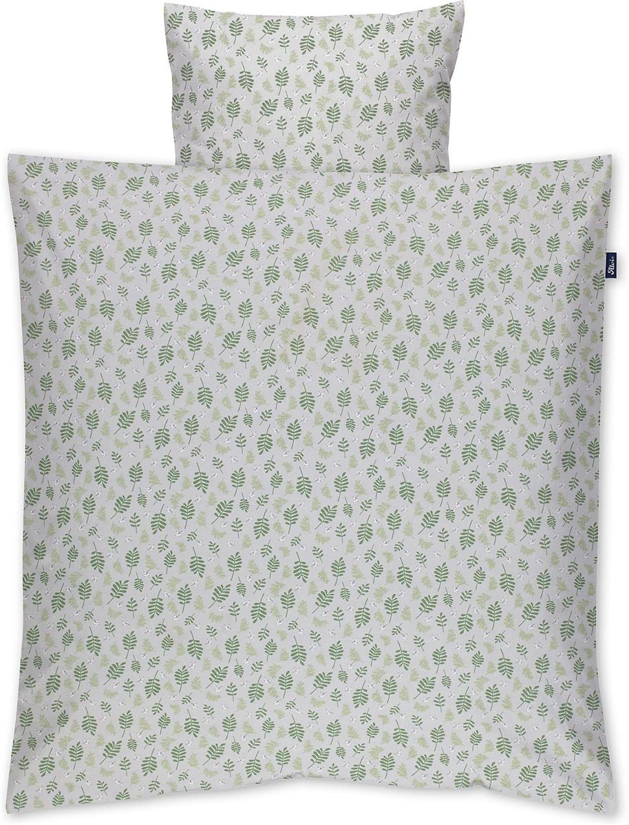 Alvi 401110359Bettwäsche Organic Cotton Drifting Leaves 80x80 cm | 401110359