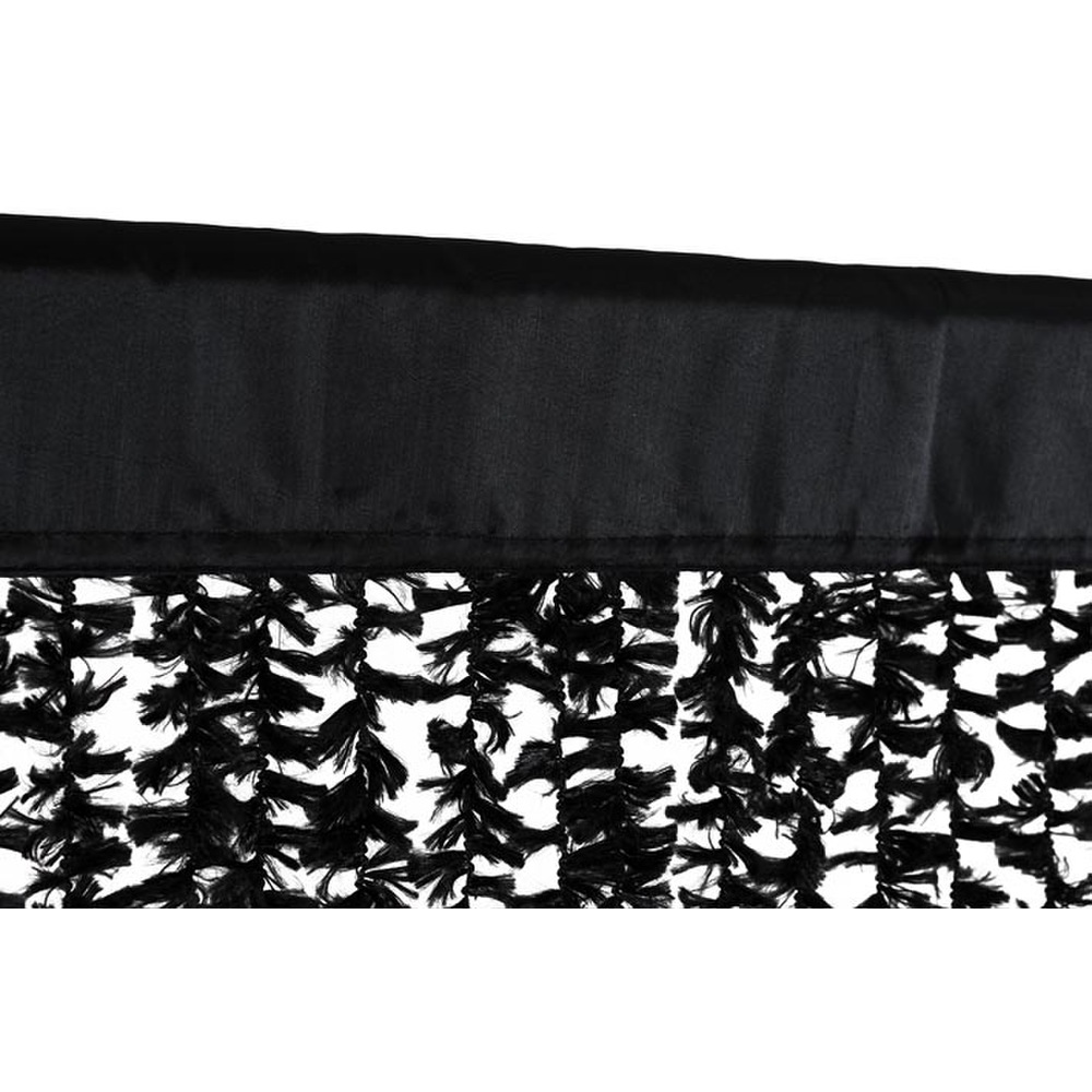 Fransenvorhang schwarz 45 flauschige Fäden, 90 x 200cm Insektenschutz Türvorhang