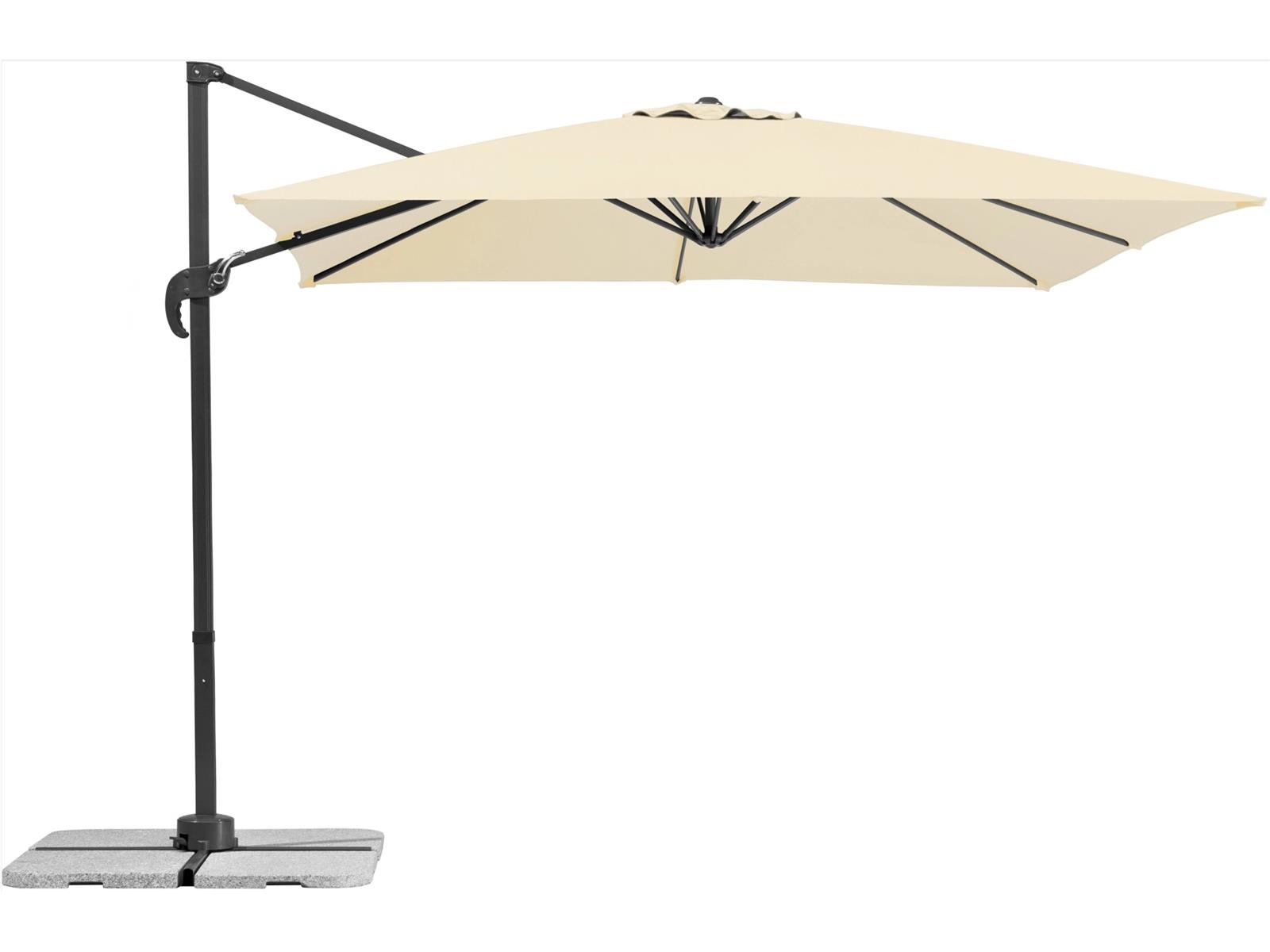 Schneider Ampelschirm Rhodos Junior 270 cm x 270 cm Natur mit Kurbelmechanik