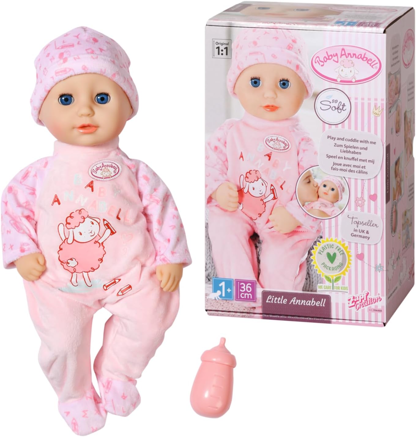 Zapf Creation 706466 Baby Annabell Little Annabell,weiche Puppe mit Stoffkörper und Schlafaugen,36 cm große Puppe, 706466 Zapf Creation