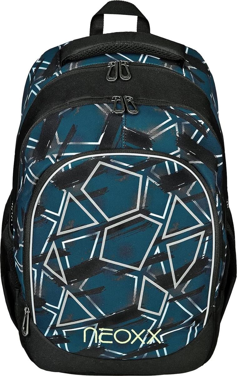 Rucksack, geometrisches Muster, Mehrfachtaschen, Reißverschluss, Polyester