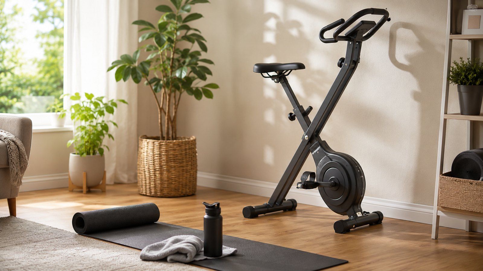 stationäre Fitness-Bike, Heimtrainer, Schwarz, Pulsmesser?