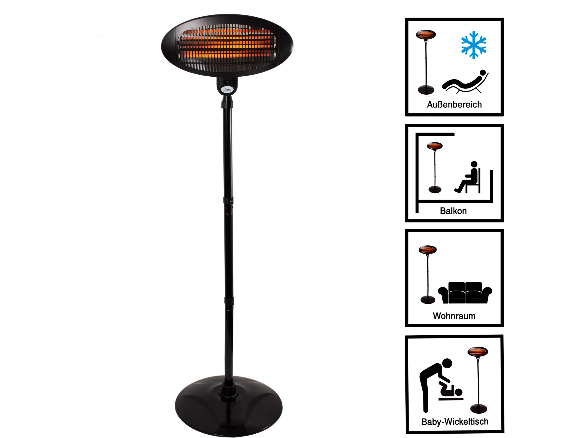 Suntec elektrischer Heizstrahler Night Sun 2.000 W für In  & Outdoor