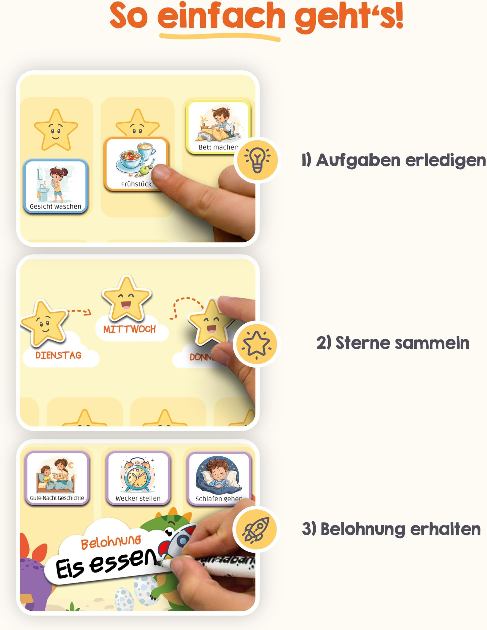 Lernkarten, Sticker, Sterne, Motivation, Belohnung