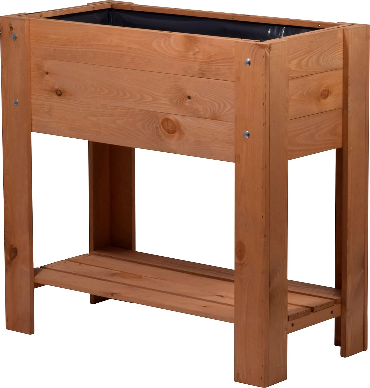 dobar Hochbeet Urban mit Ablagefläche Erhöhtes Gemüsebeet Salatbeet aus Massiv-Holz Pflanzkasten für Balkon/Garten/Terrasse 80 x 40 x 78 cm Braun