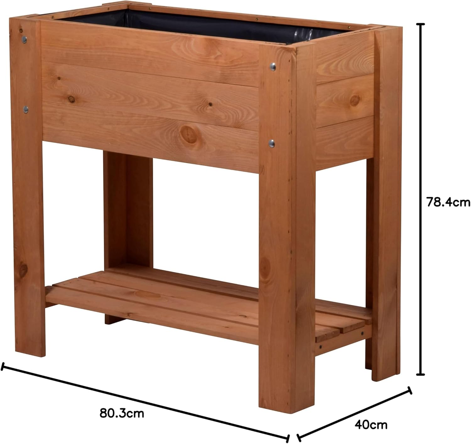 dobar Hochbeet Urban mit Ablagefläche Erhöhtes Gemüsebeet Salatbeet aus Massiv-Holz Pflanzkasten für Balkon/Garten/Terrasse 80 x 40 x 78 cm Braun