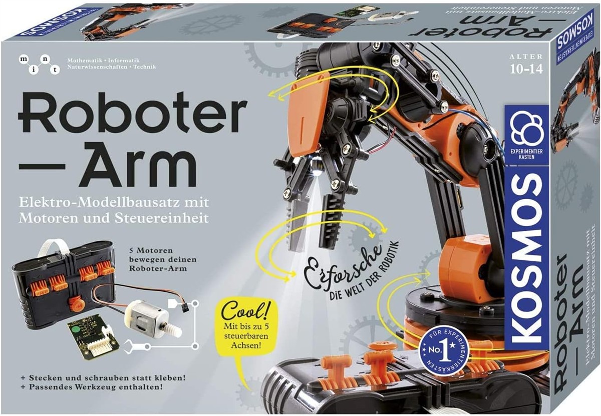 Roboterarm, Elektronikbausatz, Motoren, Steuereinheit, Kunststoff