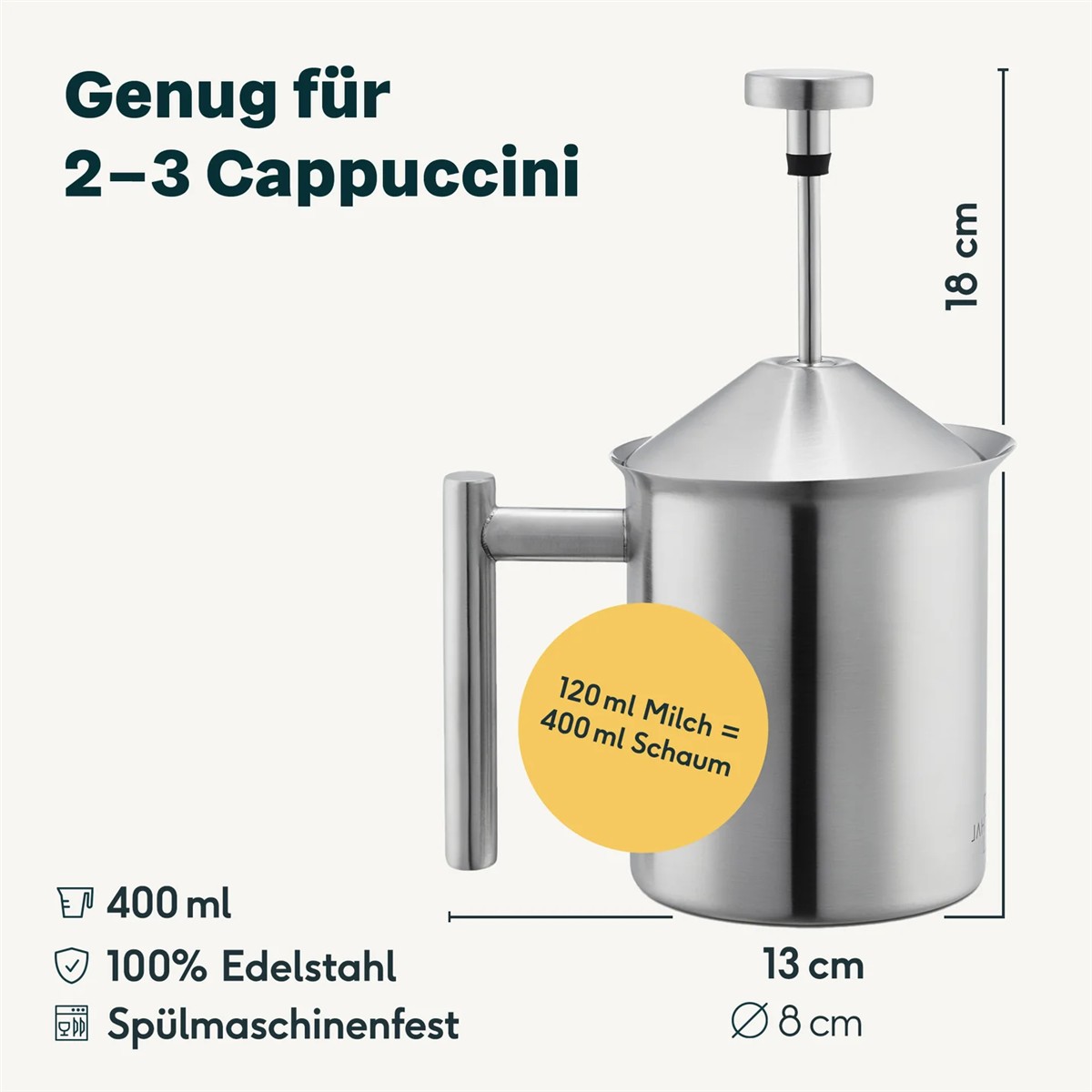 Edelstahl, Kaffeekanne, Milchkanne, Kessel, Druckpumpenkanne