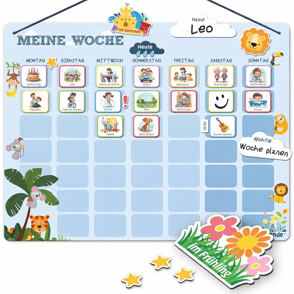 kalender, wochenplan, kinderkalender, woche, lernplan