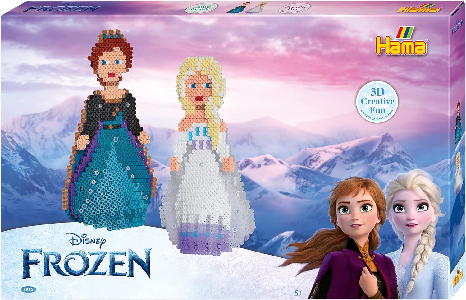 Hama Perlen 7915 3D Disney Frozen Midi Bügelperlen Stiftplatten Bügelpapier kreativer Bastelspaß Steckperlen Bastelperlen DIY Perlen