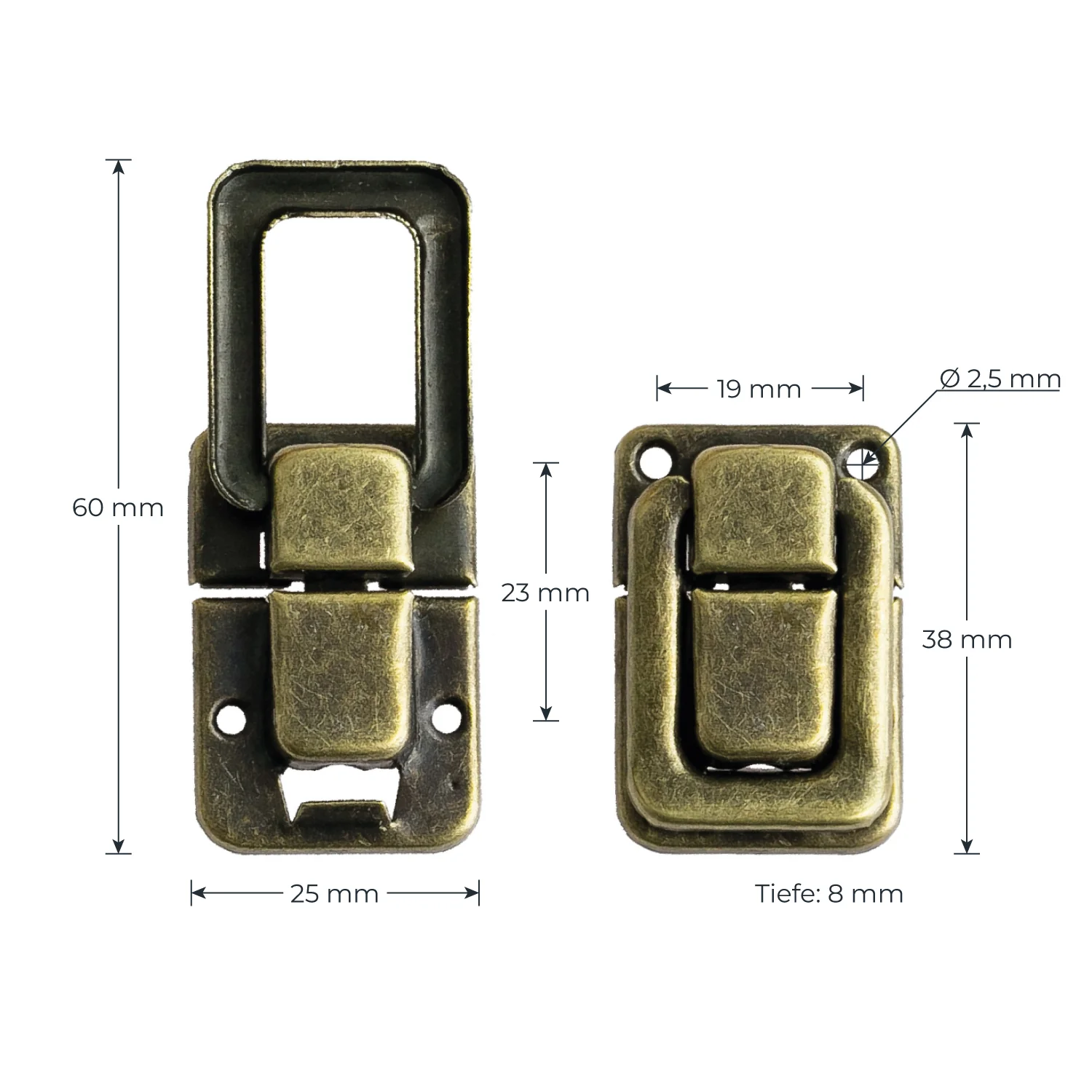 Scharnier, Schloss, Metall, antik-bronze, Niete-Clip