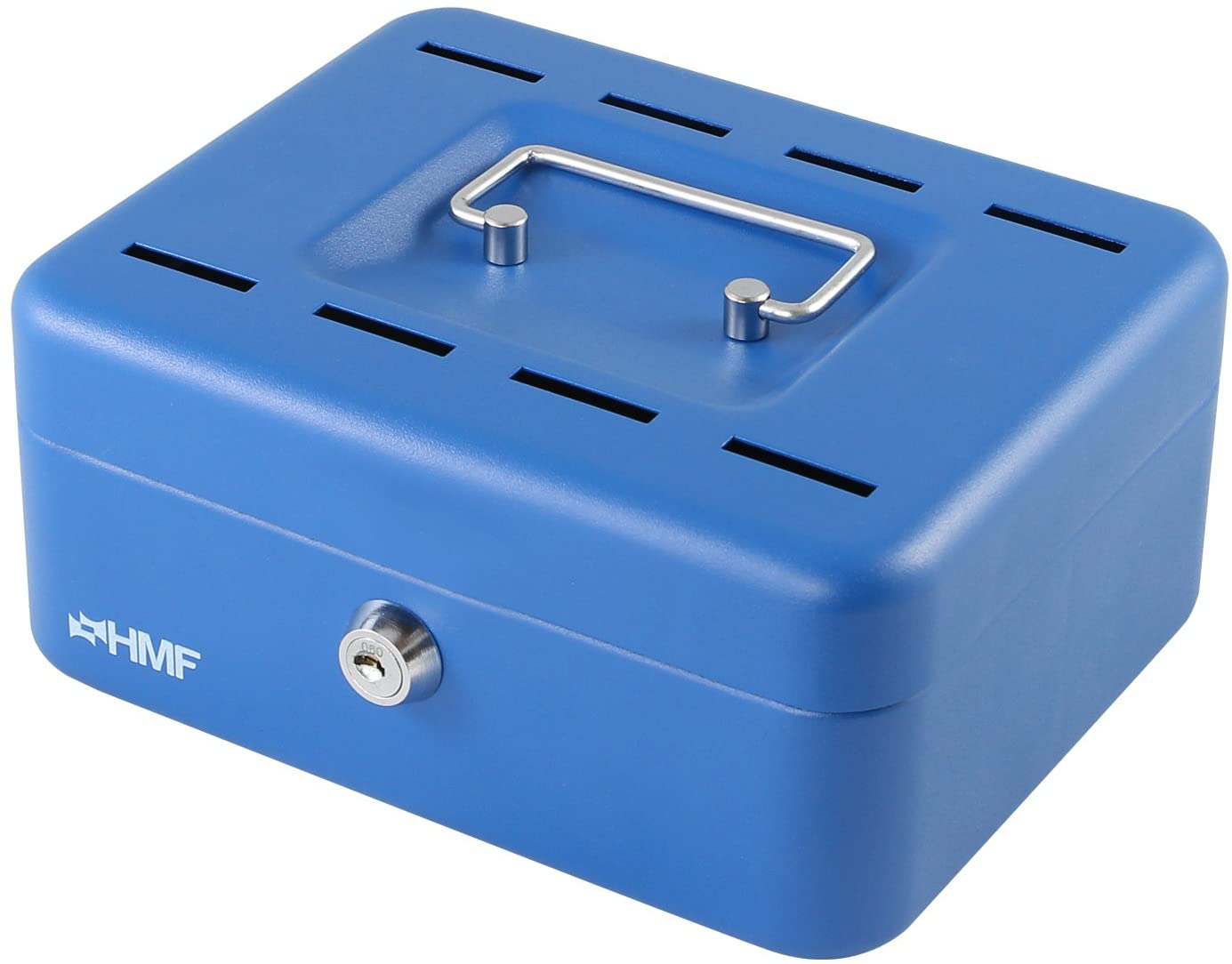 HMF Geldkassette Sparkassette 8 Sparfächer blau
