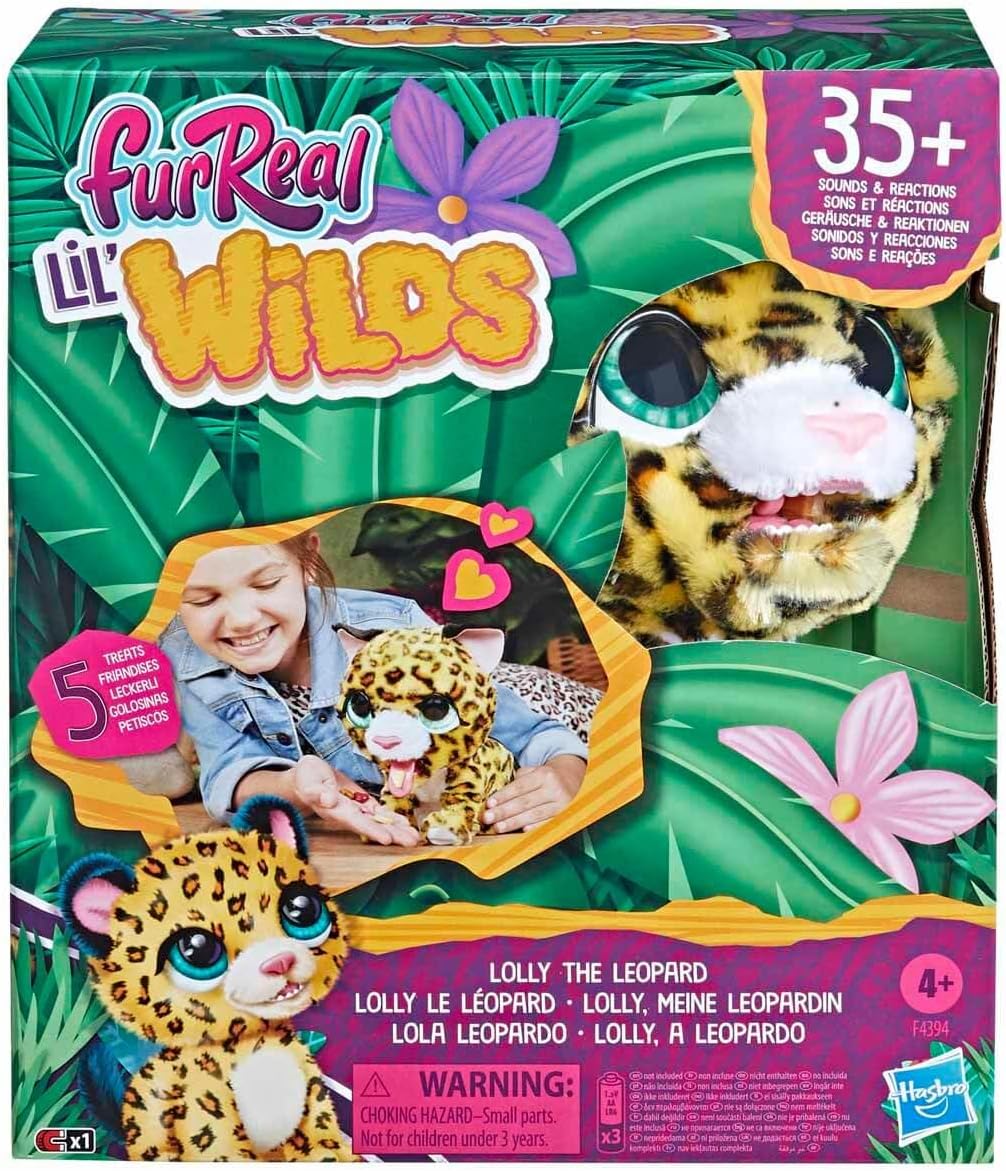 Hasbro F4394 FurReal Lil Wilds Lolly Meine Leopardin interaktives Plüschtier Leopard Spielzeug Plüschtier Plüschspielzeug