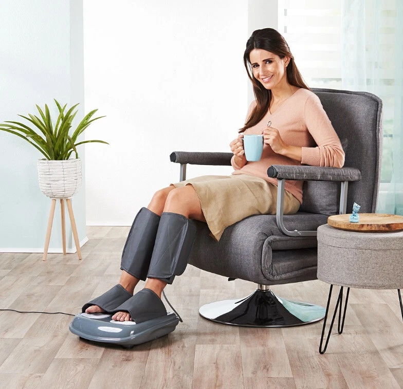 fußmassage, beinmassage, kniebandage, slipper, entspannungsstuhl