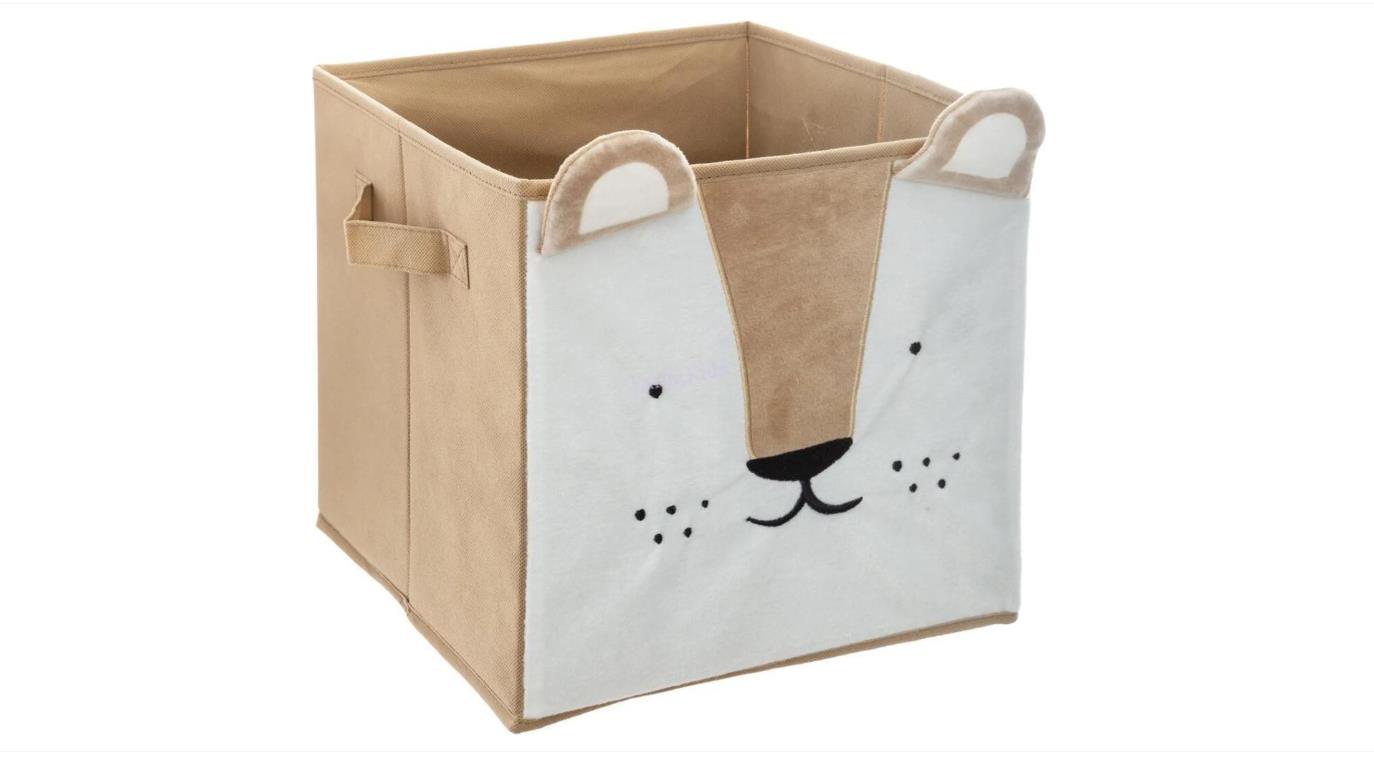 Kinder-Aufbewahrungsbox "Löwe" - Samt - gelb