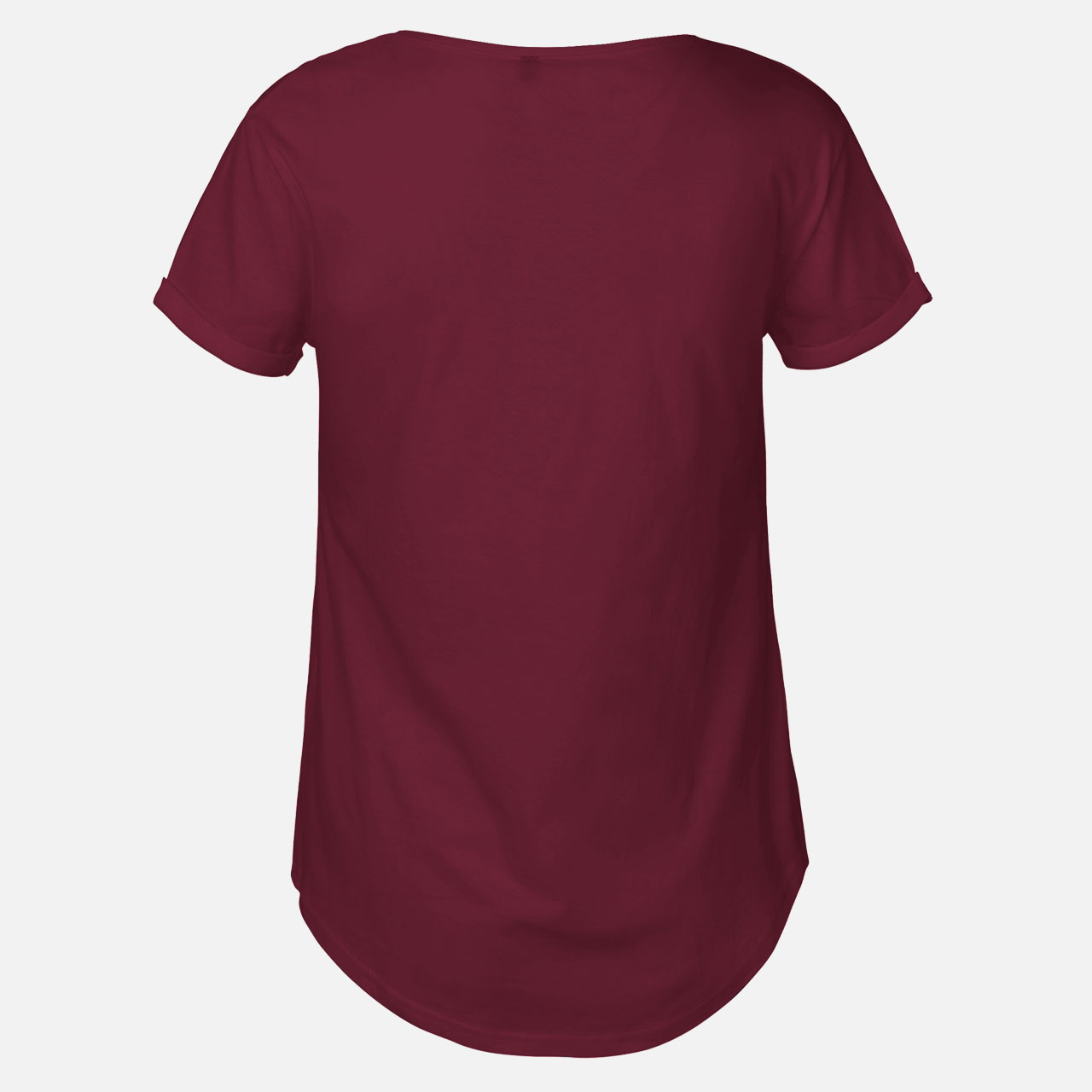 T-Shirt, Bordeauxrot, Rundhalsausschnitt, Kurze Ärmel, Abgerundeter Saum
