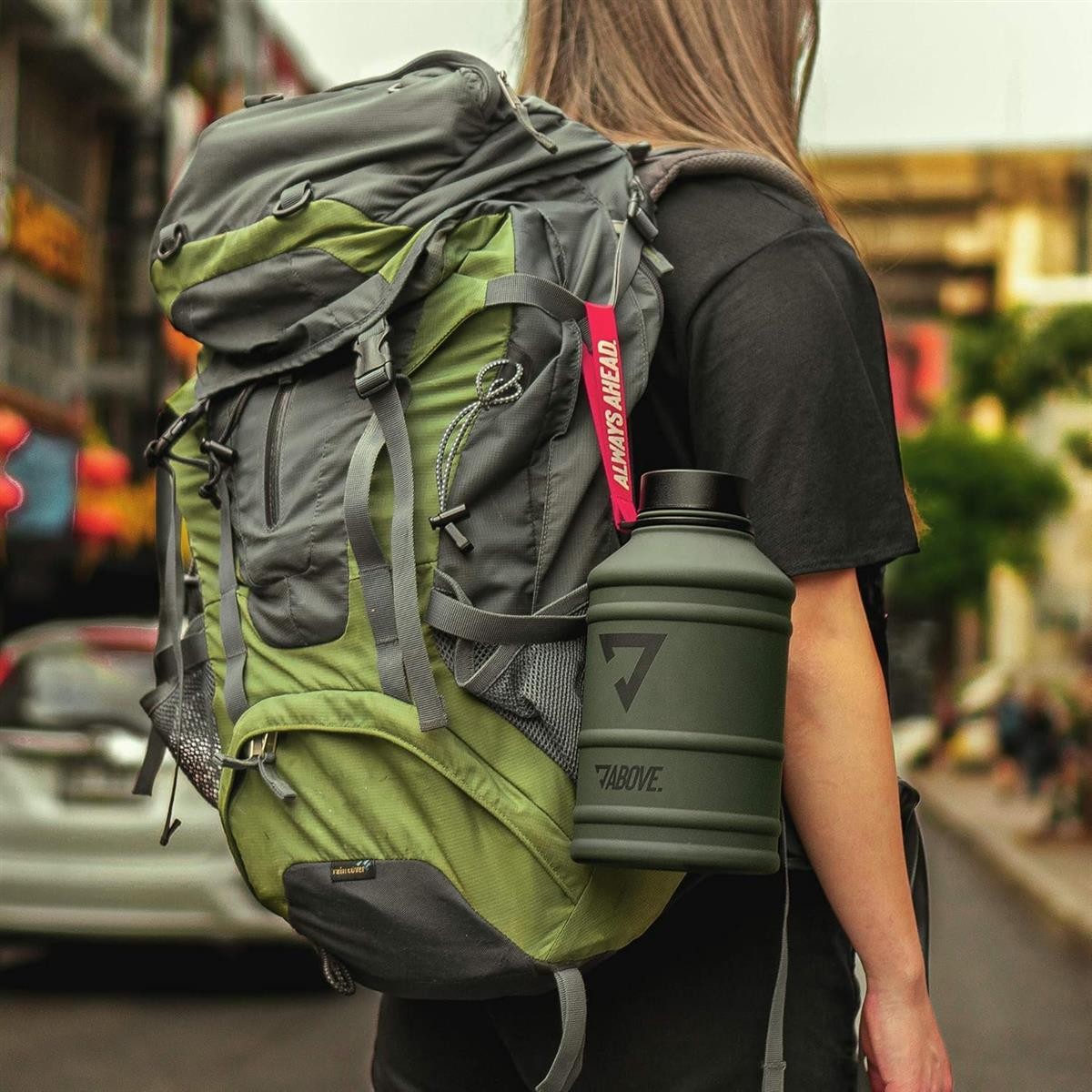 Rucksack, Outdoor, Grün, Wasserflasche, Enganliegend