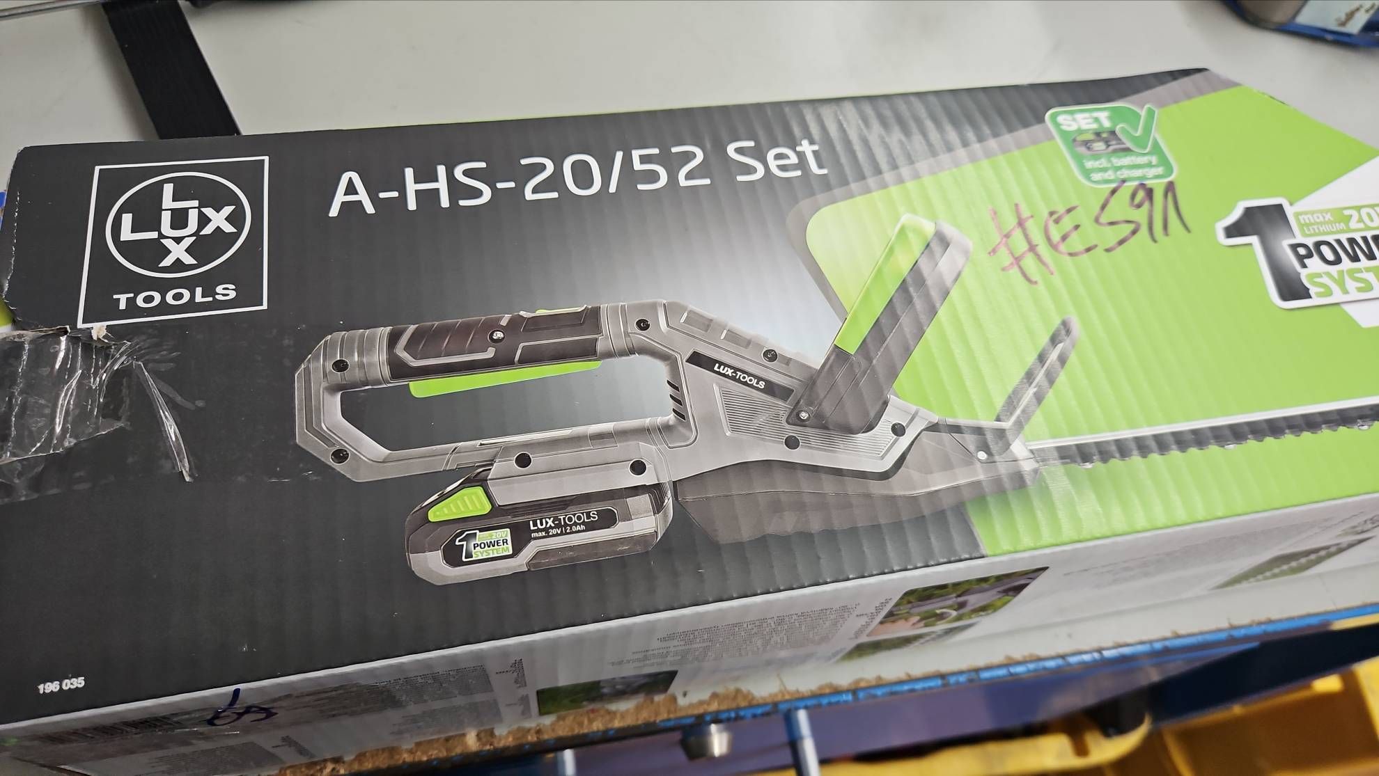 LUX Akku-Heckenschere 1 PowerSystem A-HS-20/52 mit Akku #E591