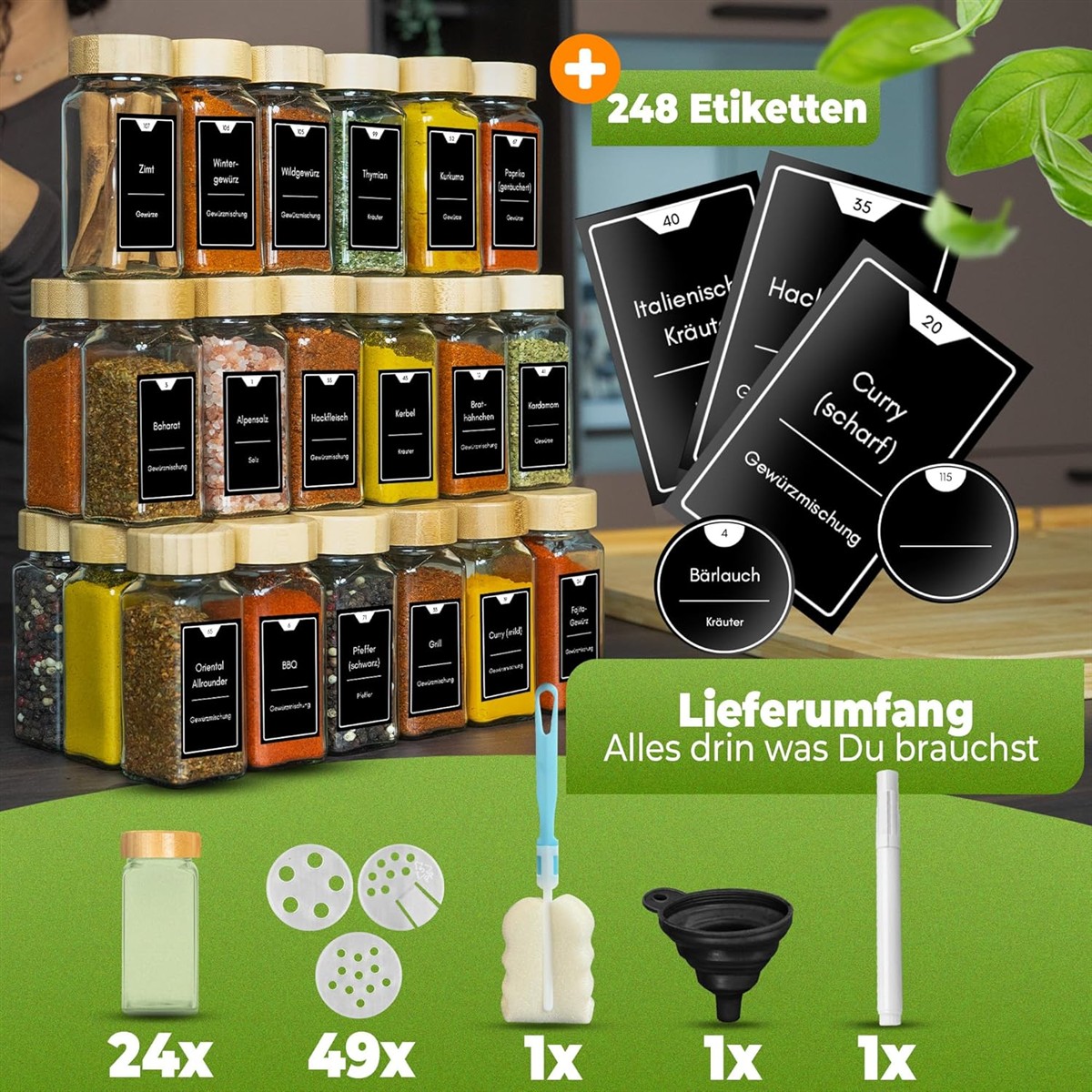 Gewürzregal, Gewürze, Küchenset, Kräuter, Zubehör