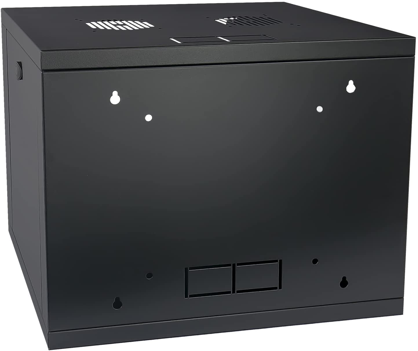 Netzwerkschrank 19 Zoll 9 HE schwarz - HMF Serverschrank für Netzwerktechnik