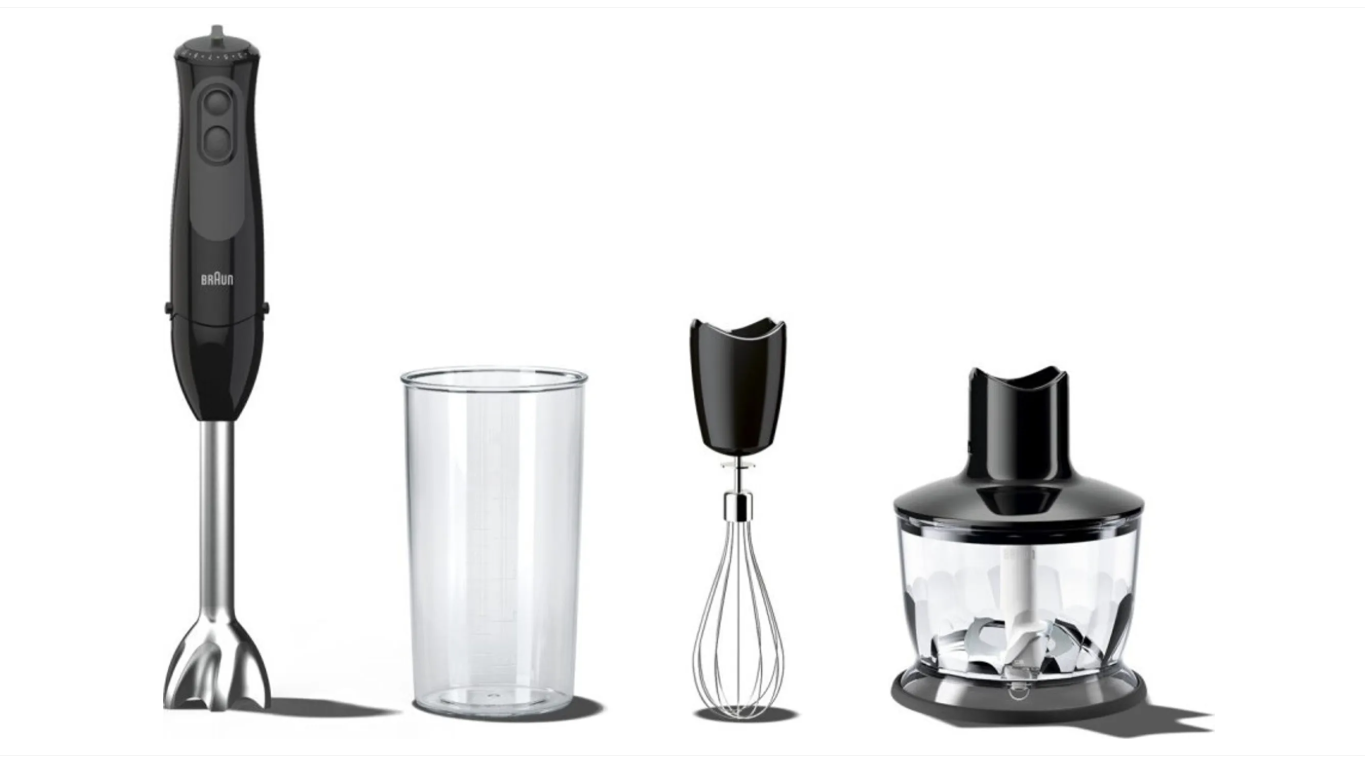 Braun MultiQuick 3 Vario MQ 3135 BK Stabmixer Set 900W, 11 Geschw. Zerkleinerer Schneebesen Schwarz