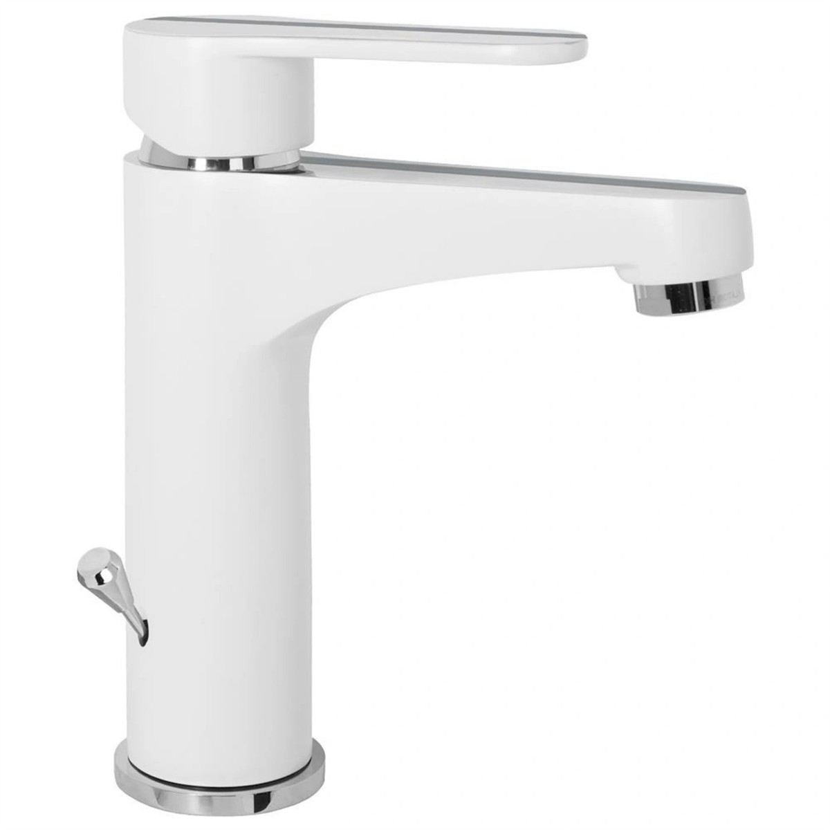 Waschbeckenarmatur, Waschbecken mixer, Einhebelmischer, Chrom, weiß