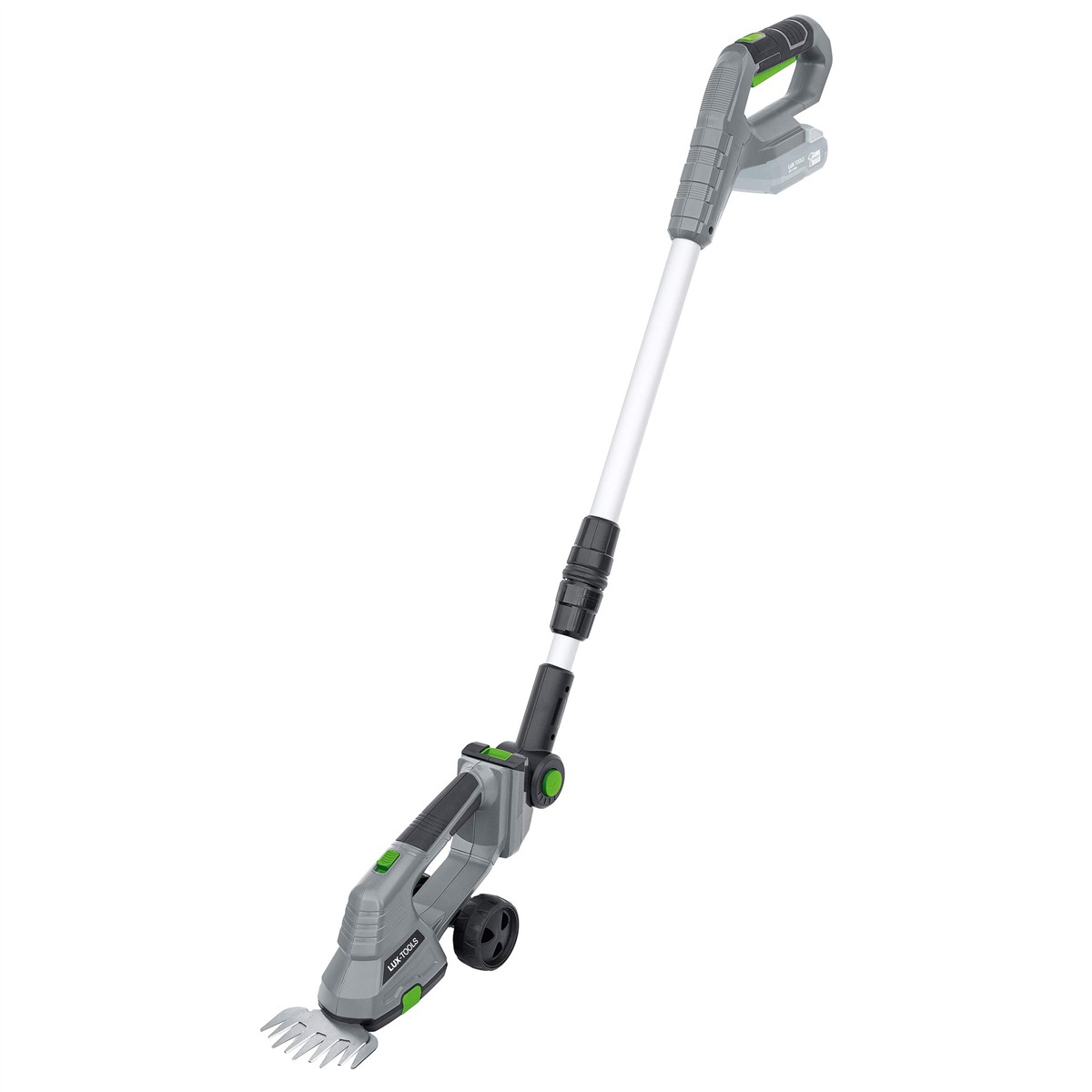 Gartenwerkzeug, Kantenmesser, Akku-Gras-/Unkrautpfleger, Teleskopstiel, Schiebeführung