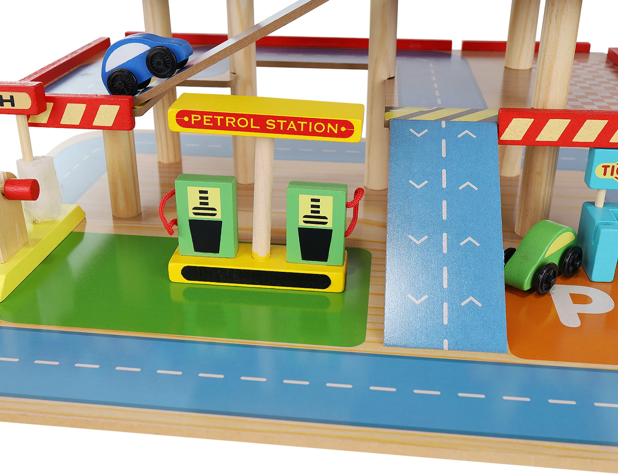 3-Ebene Parkplatz Parkhaus Auto Garage aus Holz mit Zubehör