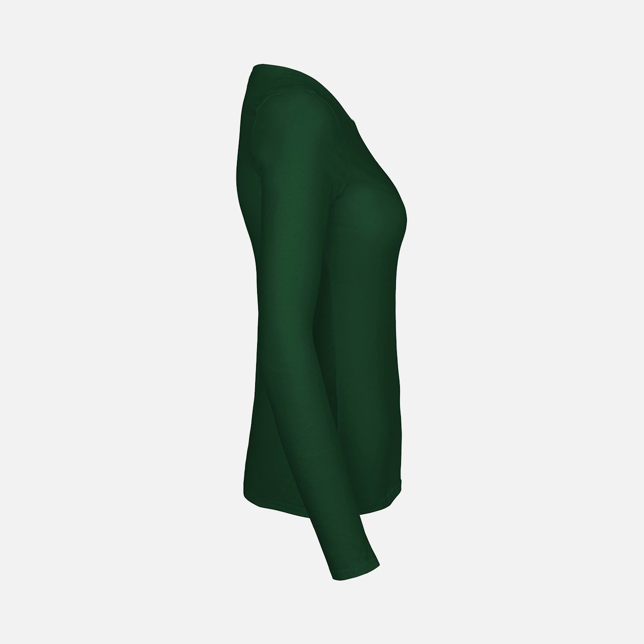 Langarmshirt, Dunkelgrün, Rundhalsausschnitt, Einfarbig