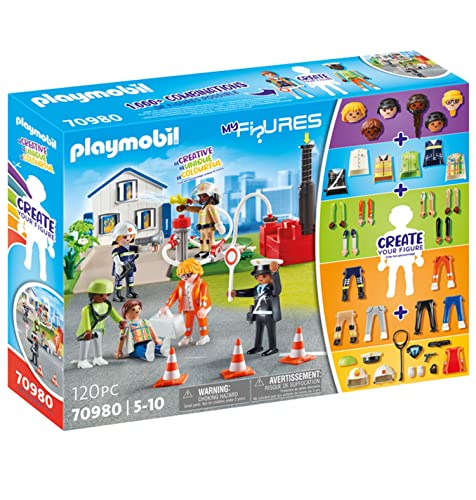 PLAYMOBIL 70980 My Figures Rescue Mission Feuerwehr Polizei Notarzt Action Spielzeug Figuren