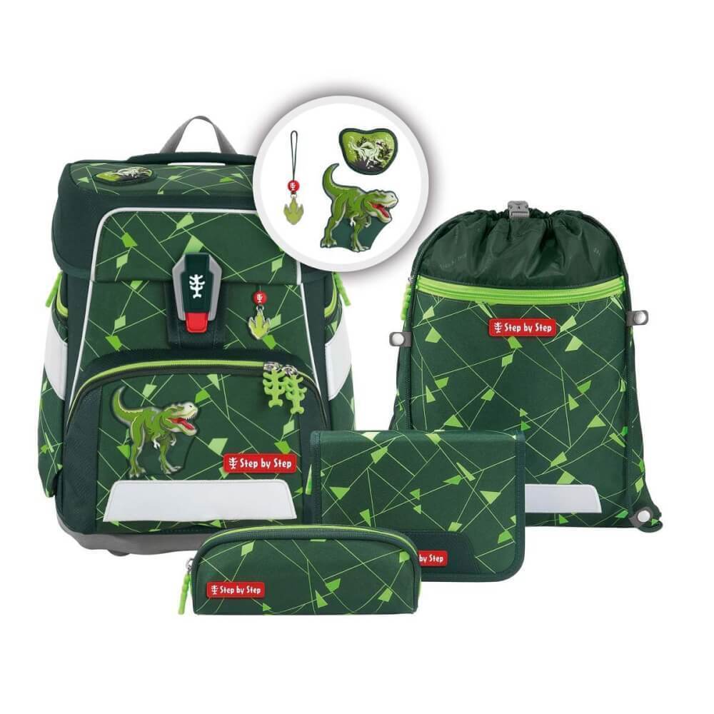 Step by Step 183711 SPACE Shine Dino Night Tyro Schulranzen Set 5 teilig Schulrucksack Schultasche Ranzen