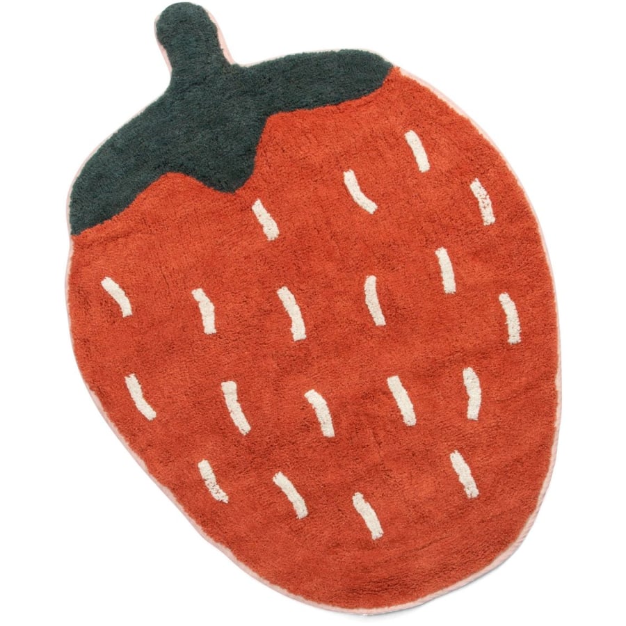Sebra Pixieland 400320018 Kinderteppich - erdbeere rot 100 x 81 cm