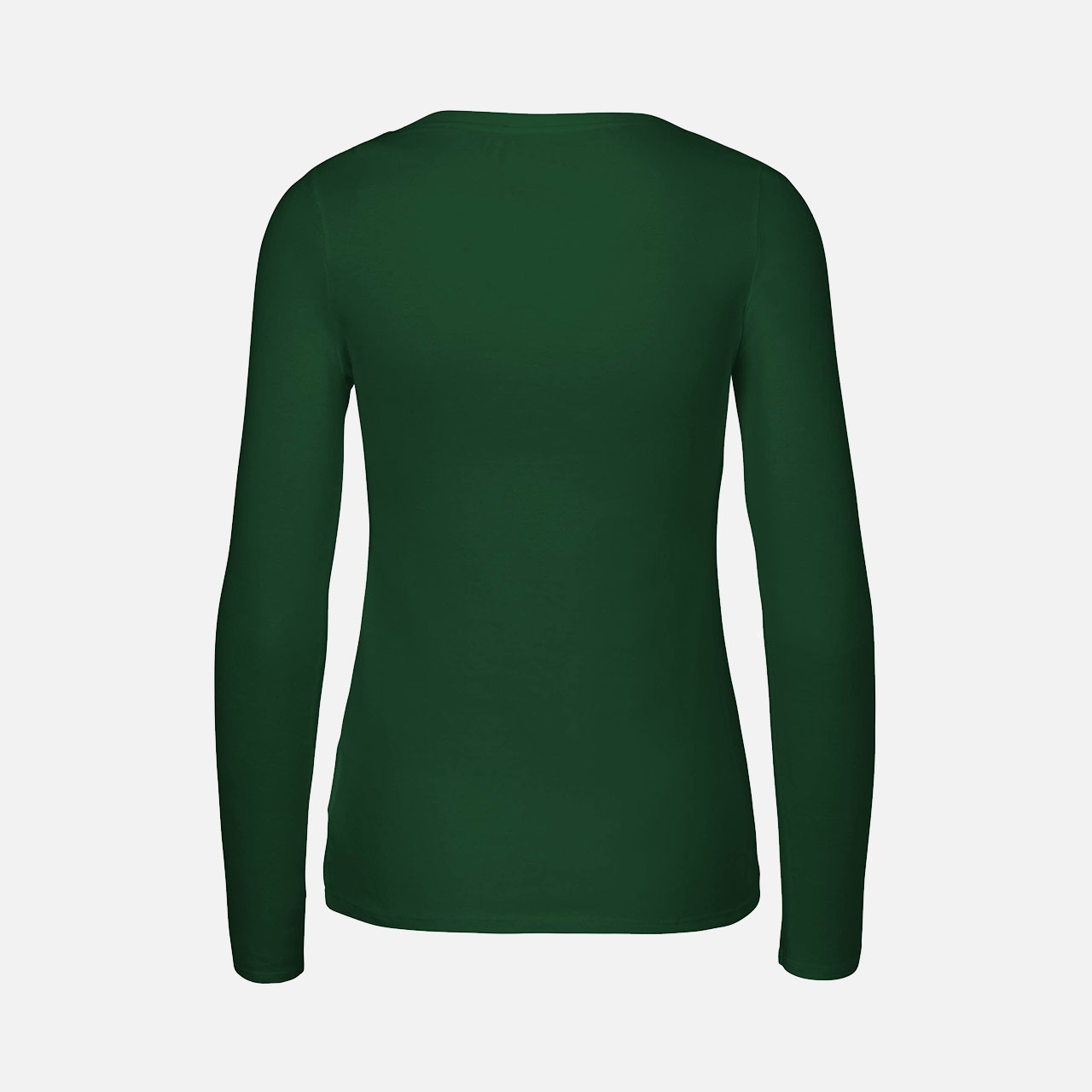 Langarmshirt, Dunkelgrün, Rundhalsausschnitt, Einfarbig