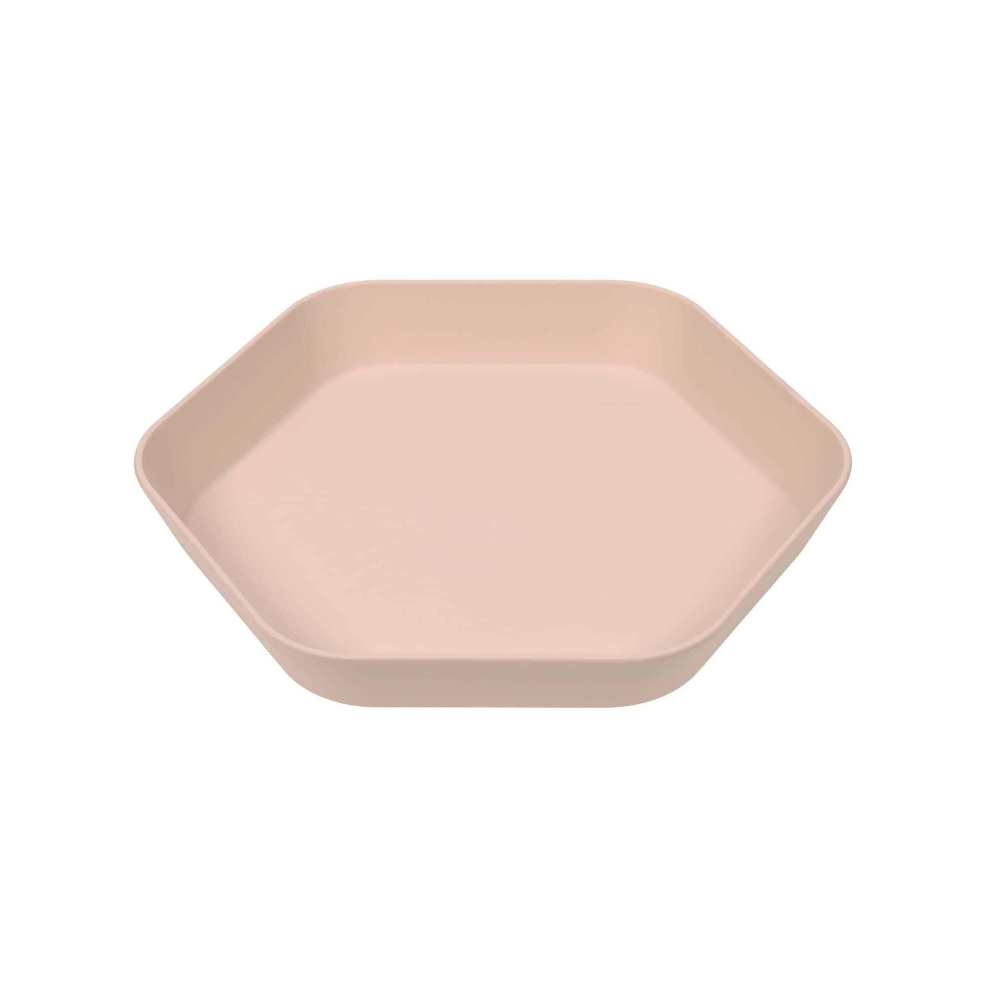 LÄSSIG Kinder Teller Kindergeschirr ohne Melamin, BPA-frei, aus Biokomposit/Plate Geo, powder pink
