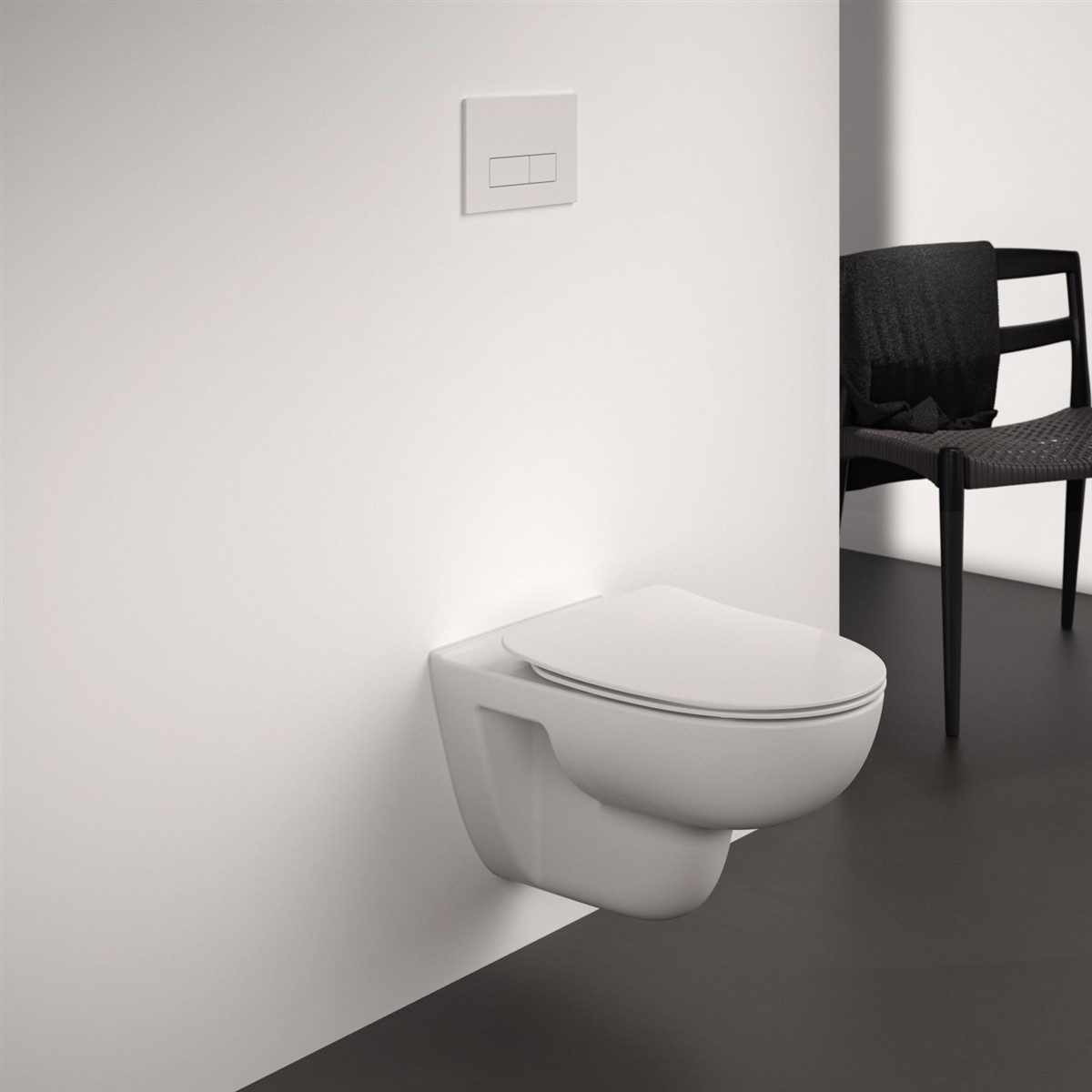 toilet, wandhängend, weiß, Badezimmer, Stuhl