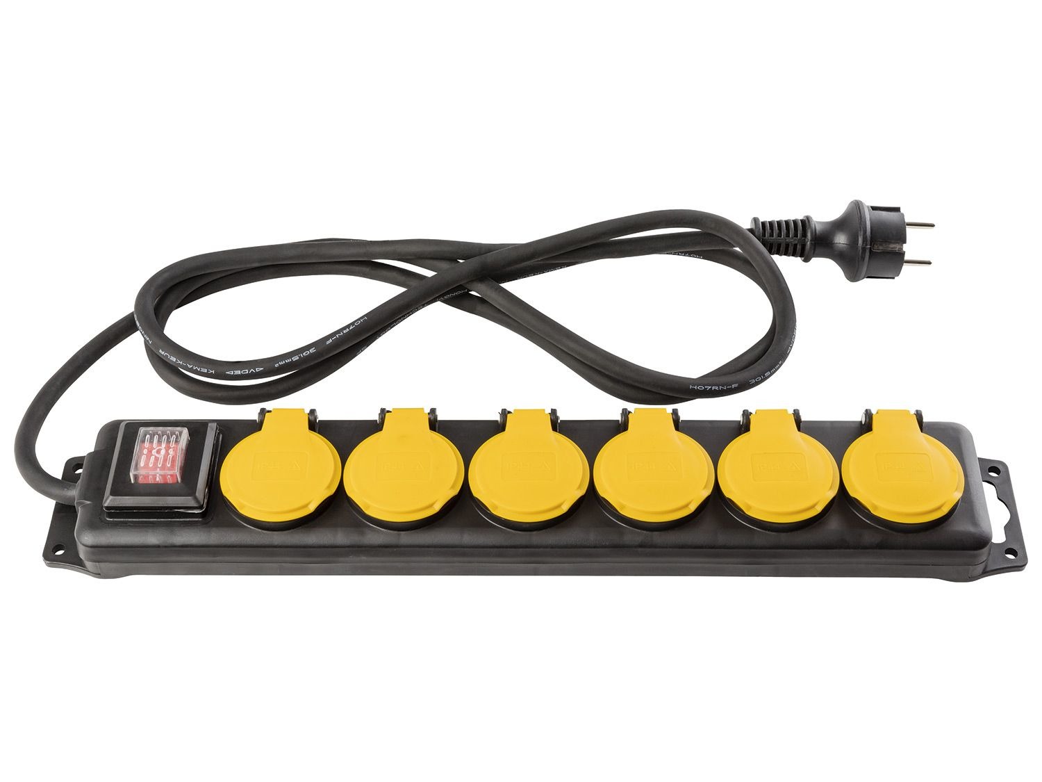 POWERFIX Multiprise 2x3er + 1x 6er Steckdosenleiste Kabellänge 1,4m