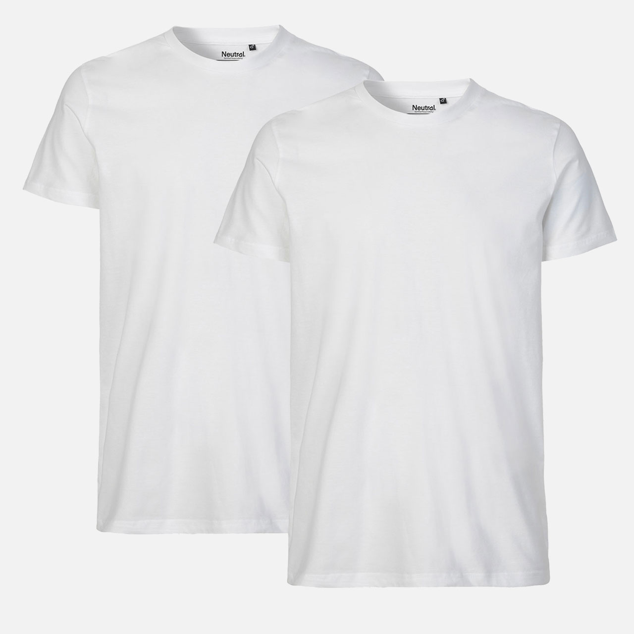 T-Shirt, 2er-Pack, Weiß, Rundhals, Kurzarm