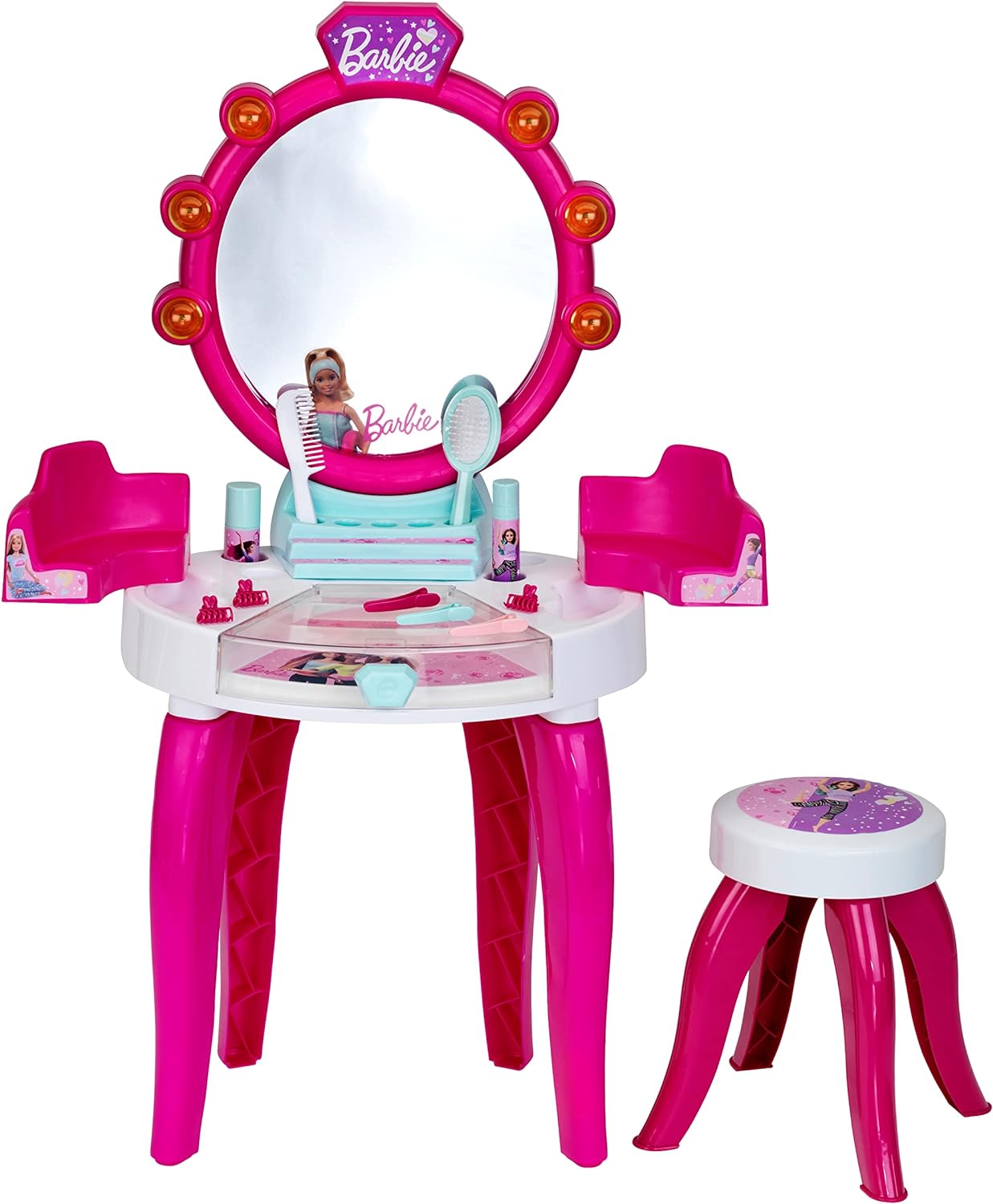 KLEIN 5328 Barbie Schönheitsstudio mit Licht und Soundfunktion mit Zubehör