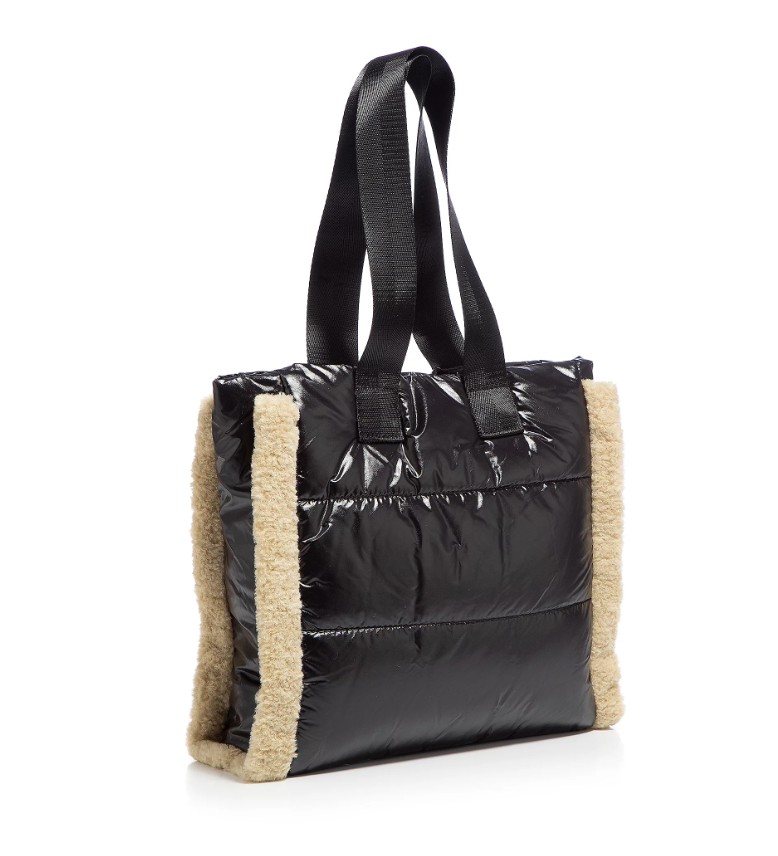 Tasche, Tote, Schwarz, Gepolsterte Außenseite, Schnallen, Seilriemen