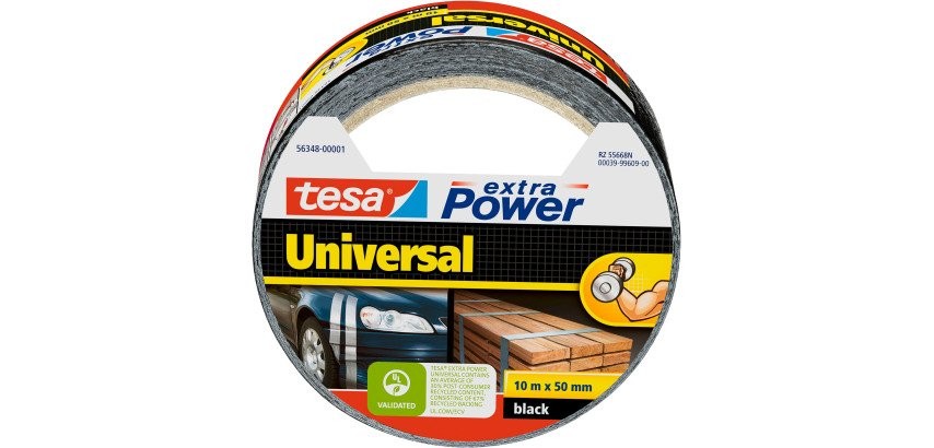Gewebeband, schwarz, Universal-Klebeband, 10 m × 50 mm, extra stark