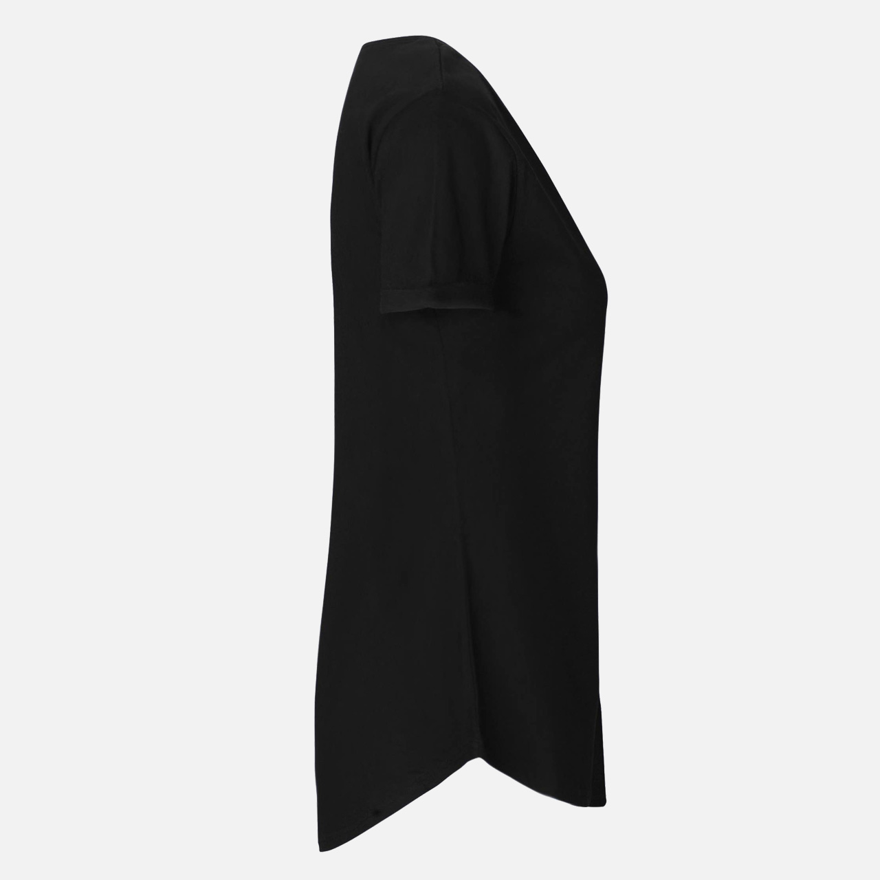 Ladies Roll Up Sleeve T-Shirt - Bio-Baumwolle schwarz Schwarz 2XL