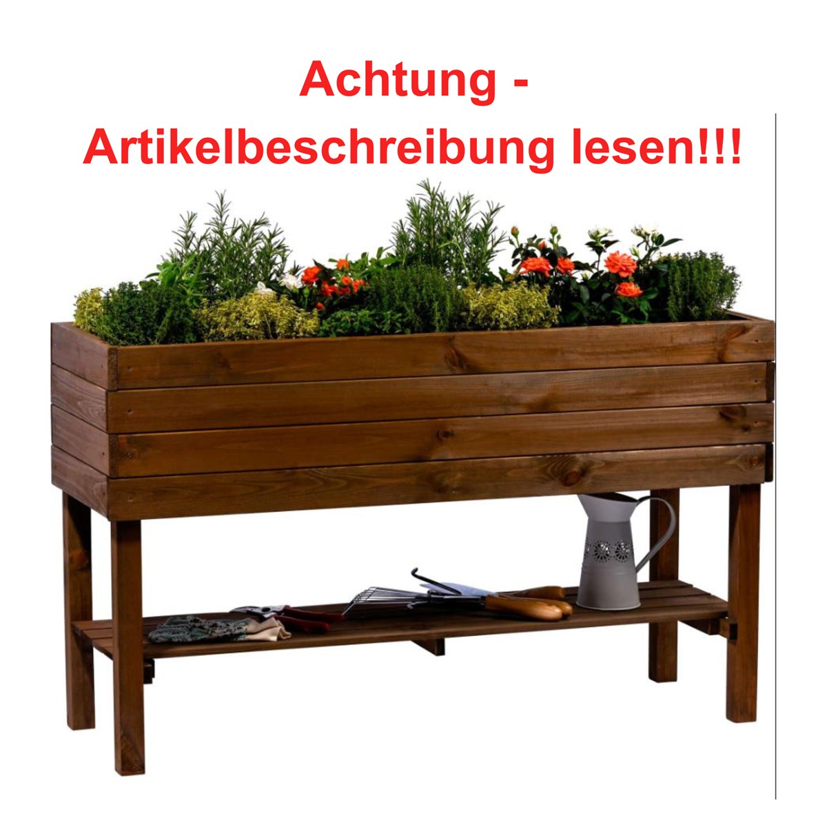Holzpflanzbeet, Blumenkasten, Pflanzgefäß, Holzständer, Gartenwerkzeug