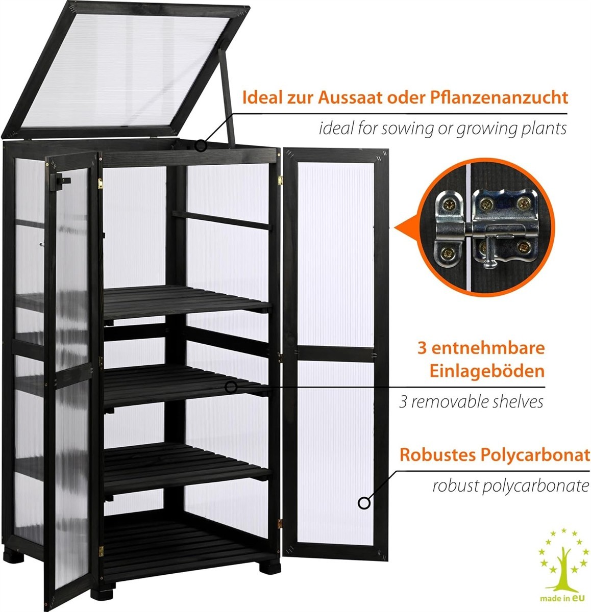 Schrank, Pflanzenschutz, Gewächshaus, Plexiglas, Holzstahlrahmen
