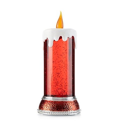 LUMIDA Xmas LED Gitzerwasserkerze rot Kerze Dekokerze