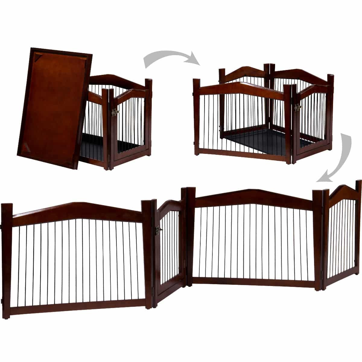 Kinderzaun, Gitterzaun, Holz, Stahlstangen, Verstellbar