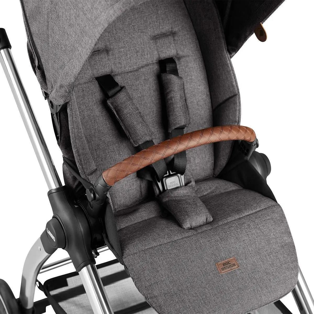 Kinderwagen, Stroller, Liegesitz, Grau, Ledergriff, Sicherheitsgurt