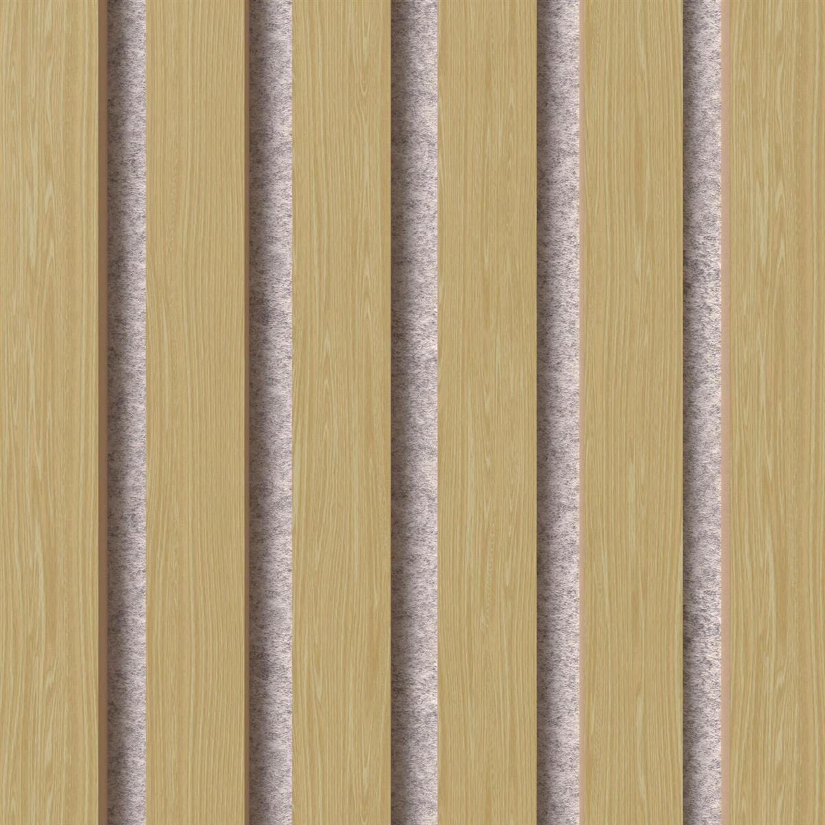 Akustikpaneel Wandverkleidung Eiche MDF Natur Akustikfilz Grau 119,8 cm