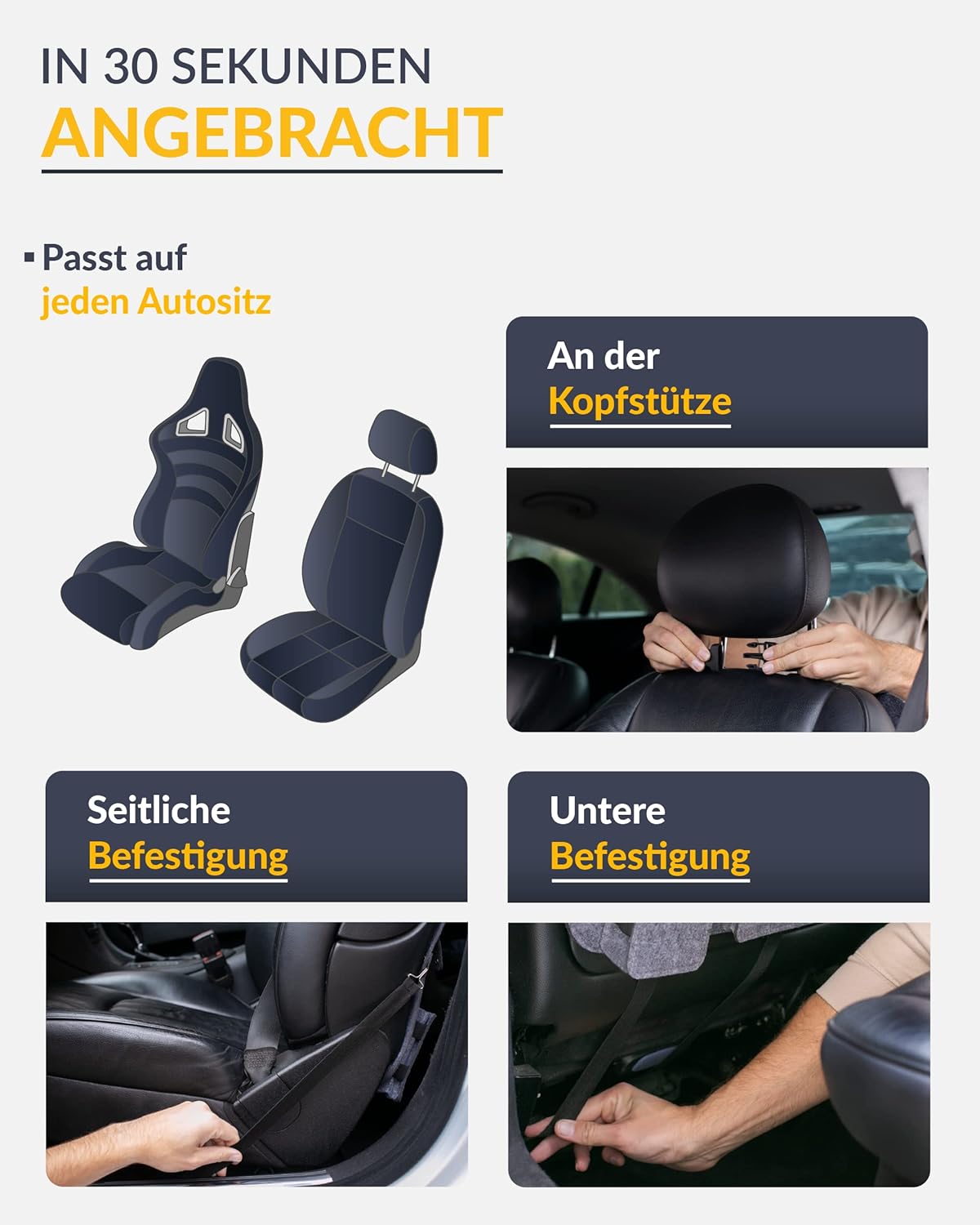 KØKØ Design Rücksitzorganizer HULDA aus Filz Rücklehnenschutz Tabletfach  Rücksitz Organizer grau